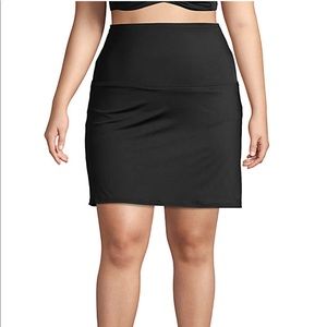 Land’s End Navy & Black Ultra High Waist Swim Skirt Size 18W NWOT